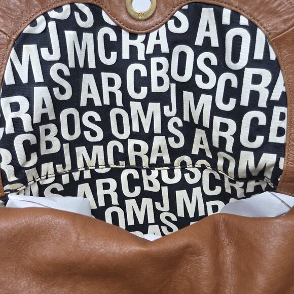 MARC BY MARC JACOBS Cognac Tan Cross Body Bag Leather Boho Slouchy Purse - Picture 7 of 14